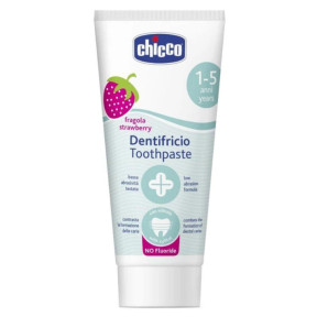 Зубна паста Chicco без фтору Полуниця 1–5 років 50 мл